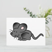 Cartoon Muis Uitnodigingen (Staand voorkant)