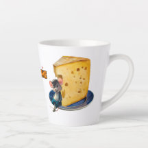 Cartoon Muis Verliefd op een plakje kaas op een