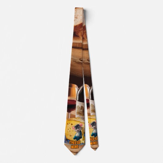 Cartoon Muis Verliefd op een plakje kaas op een Stropdas (Voorkant)