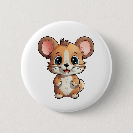 Cartoon muisillustratie ronde button 5,7 cm (Voorkant)