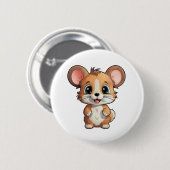 Cartoon muisillustratie ronde button 5,7 cm (Voorkant /achterkant)