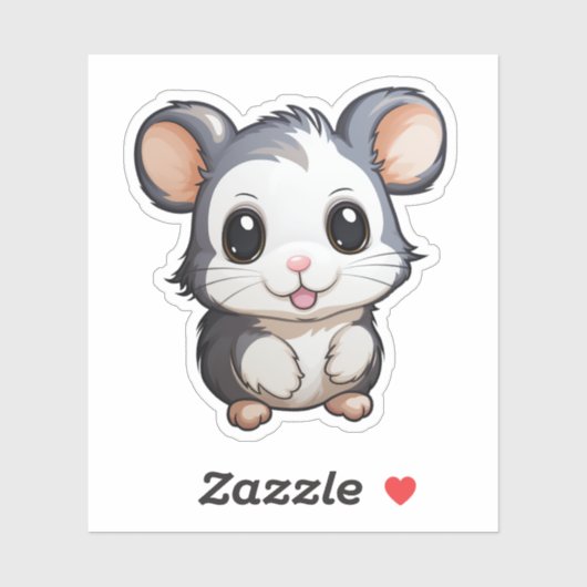 Cartoon muisillustratie sticker (Vel)