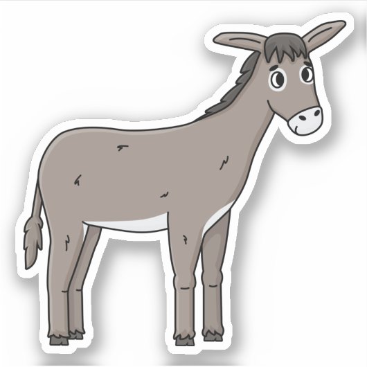 Cartoon Mule ezel Sticker (Voorkant)