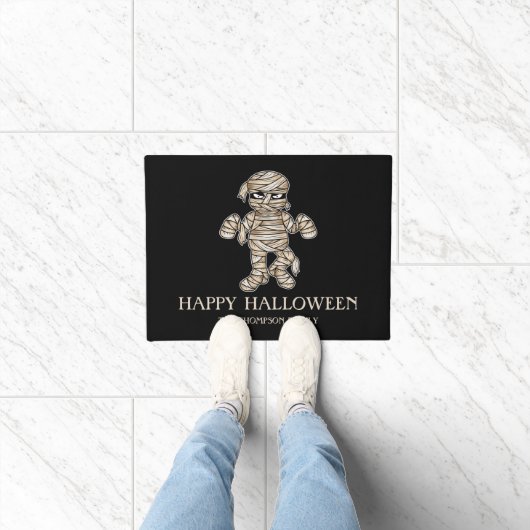 Cartoon Mum Happy Halloween & Aangepaste Familiena Deurmat (Binnen)