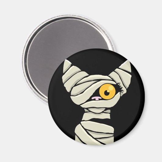 Cartoon Mummy Cat Halloween Novelty Magneet (Voorkant / Achterkant)