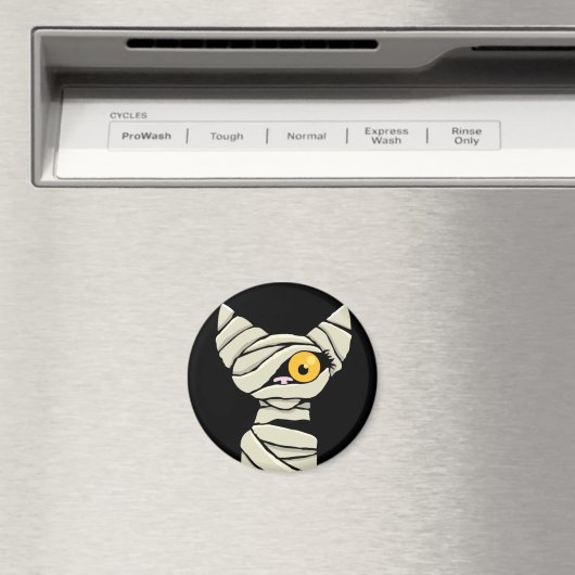Cartoon Mummy Cat Halloween Novelty Magneet (Insitu (Vaatwasser))