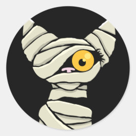 Cartoon Mummy Cat Halloween Novelty Ronde Sticker