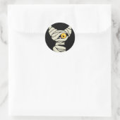 Cartoon Mummy Cat Halloween Novelty Ronde Sticker (Tas)