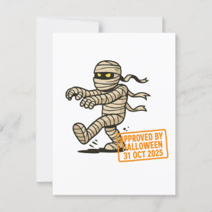 Cartoon Mummy - Goedgekeurd door Halloween Briefkaart