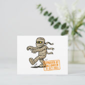 Cartoon Mummy - Goedgekeurd door Halloween Briefkaart (Staand voorkant)