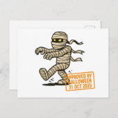 Cartoon Mummy - Goedgekeurd door Halloween Briefkaart (Voorkant / Achterkant)