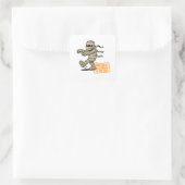 Cartoon Mummy - Goedgekeurd door Halloween Vierkante Sticker (Tas)
