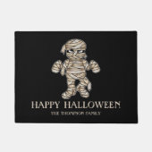 Cartoon Mummy Happy Halloween en Custom Family Nam Deurmat (Voorkant)