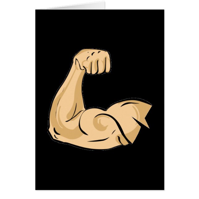 CARTOON MUSCLES MAN sterke arm biceps atletische p (Voorkant)