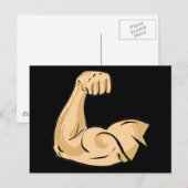 CARTOON MUSCLES MAN sterke arm biceps atletische p Briefkaart (Voorkant / Achterkant)
