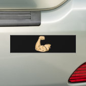 CARTOON MUSCLES MAN sterke arm biceps atletische p Bumpersticker (Op auto)
