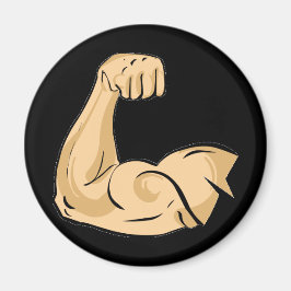 CARTOON MUSCLES MAN sterke arm biceps atletische p Magneet