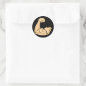 CARTOON MUSCLES MAN sterke arm biceps atletische p Ronde Sticker (Tas)