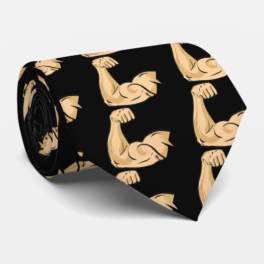 CARTOON MUSCLES MAN sterke arm biceps atletische p Stropdas (Opgerold)