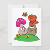 Cartoon Mushrooms Uitnodigingen (Voorkant)