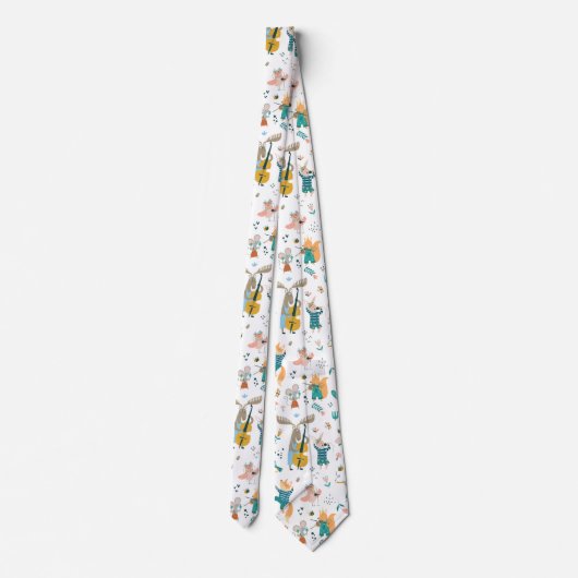 Cartoon Music Band Stropdas (Achterkant)