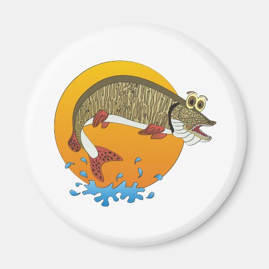 Cartoon Muskie Magneet (Voorkant)