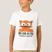 Cartoon Mustache Cat Cute Humoureus T-shirt (Voorkant)