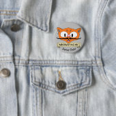 Cartoon Mustache Cat Ronde Button 5,7 Cm (In situ)