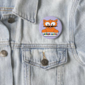 Cartoon Mustache Cat Senor Gato Round Button (In situ)