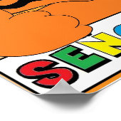 Cartoon Mustache Cat Senor Gato twee duimen omhoog Poster (Hoek)