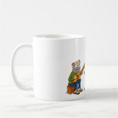 Cartoon; muziek maken en noten allergie koffiemok (Links)