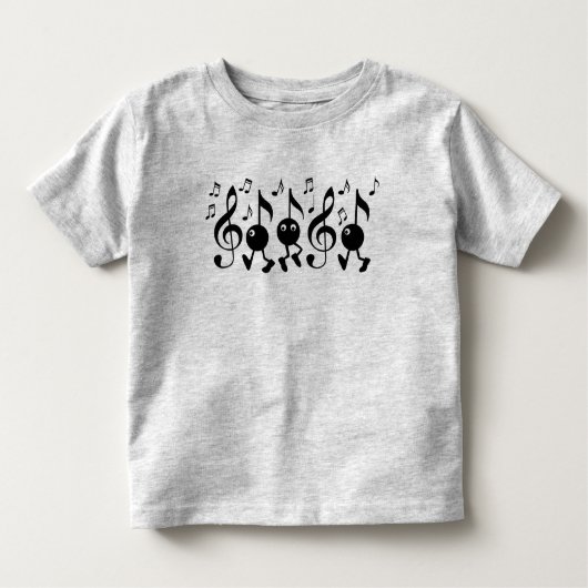 Cartoon Muzieknoten Kinder Shirts (Voorkant)