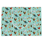 Cartoon naadloze roosters groot cadeauzakje (Voorkant)