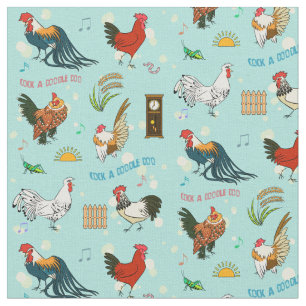 Cartoon naadloze roosters stof
