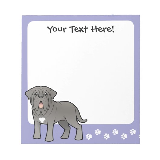 Cartoon Neapolitan Mastiff Notitieblok (Voorkant)