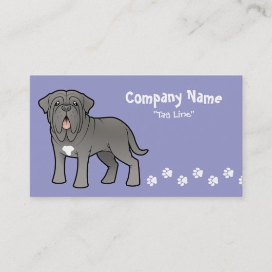 Cartoon Neapolitan Mastiff Visitekaartje (Voorkant)
