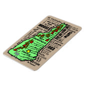 Cartoon New Hampshire State Word Map Magneet (Linkerzijde)