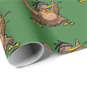 Cartoon Nieuw-Zeelandse Kiwi-vogel die een Maori H Cadeaupapier (Rol Hoek)