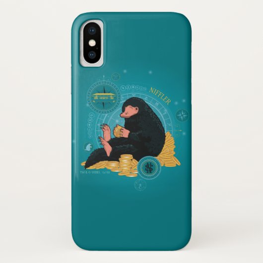 Cartoon NIFFLER™ met gouden munten Case-Mate iPhone Case (Achterkant)