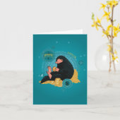 Cartoon NIFFLER™ met gouden munten Kaart (Gele Bloem)