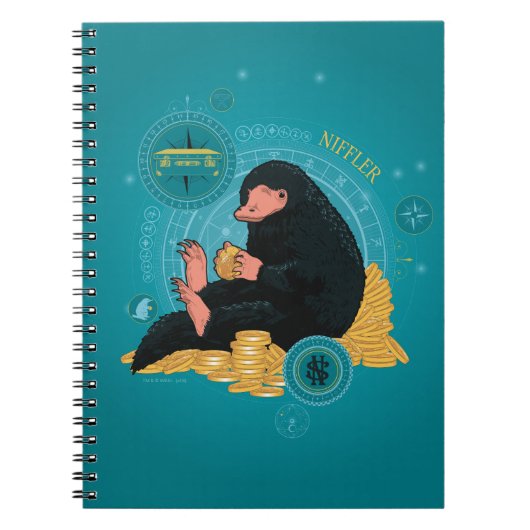 Cartoon NIFFLER™ met gouden munten Notitieboek (Voorkant)