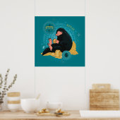 Cartoon NIFFLER™ met gouden munten Poster (Keuken)