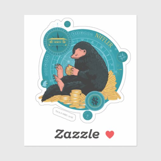 Cartoon NIFFLER™ met gouden munten Sticker (Vel)