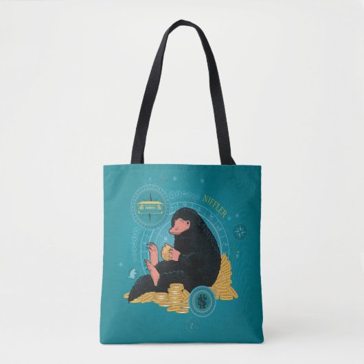 Cartoon NIFFLER™ met gouden munten Tote Bag (Voorkant)