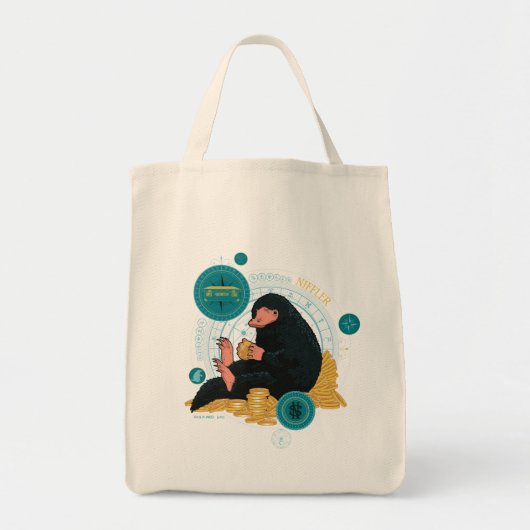 Cartoon NIFFLER™ met gouden munten Tote Bag (Voorkant)