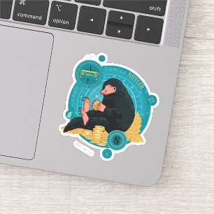 Cartoon NIFFLER™ met Gouden Muntstukken Sticker