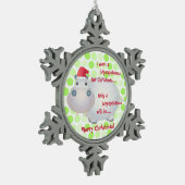 Cartoon nijlpaard Kerst (Xmas) Tin Sneeuwvlok Ornament (Links)