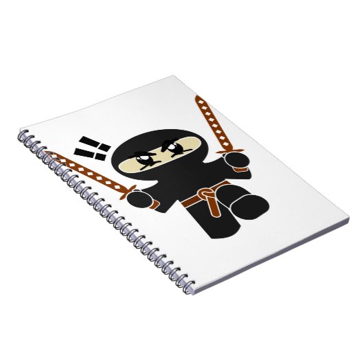 Cartoon Ninja Character Notitieboek (Rechterzijde)