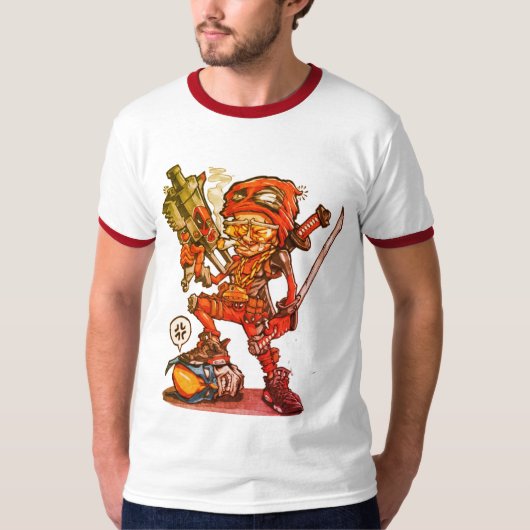 Cartoon Ninja Illustration T-shirt (Voorkant)