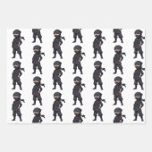 Cartoon Ninja Warrior Boys Verjaardagsfeest Inpakpapier Vel (Voorkant 3)